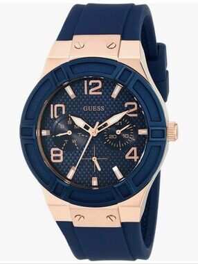 GUESS Navy and Rose Gold Chronograph Sport Watch
